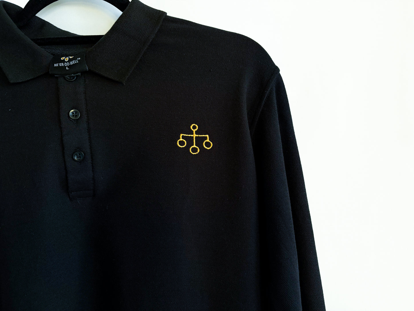 Lindella - Long Sleeved Polo Shirt (black)